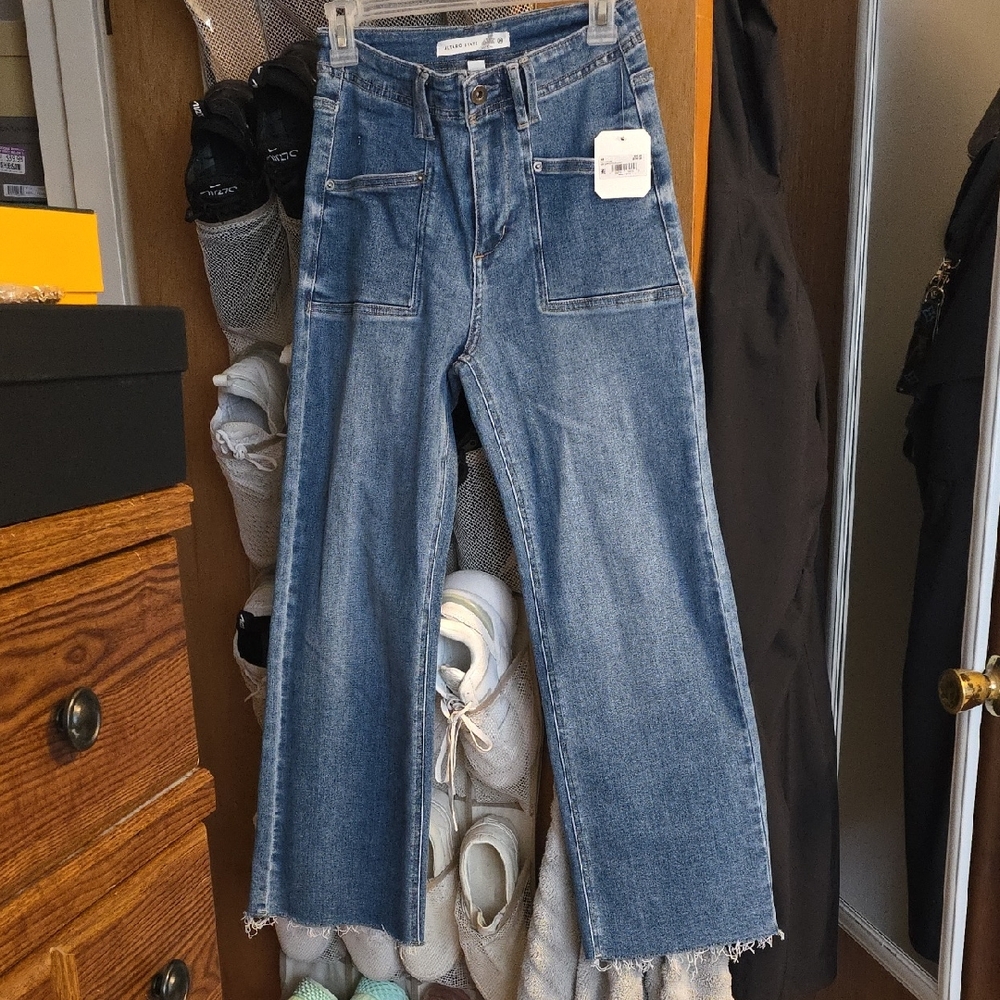 Altar'd State Flare & Wide Leg Blue Jeans